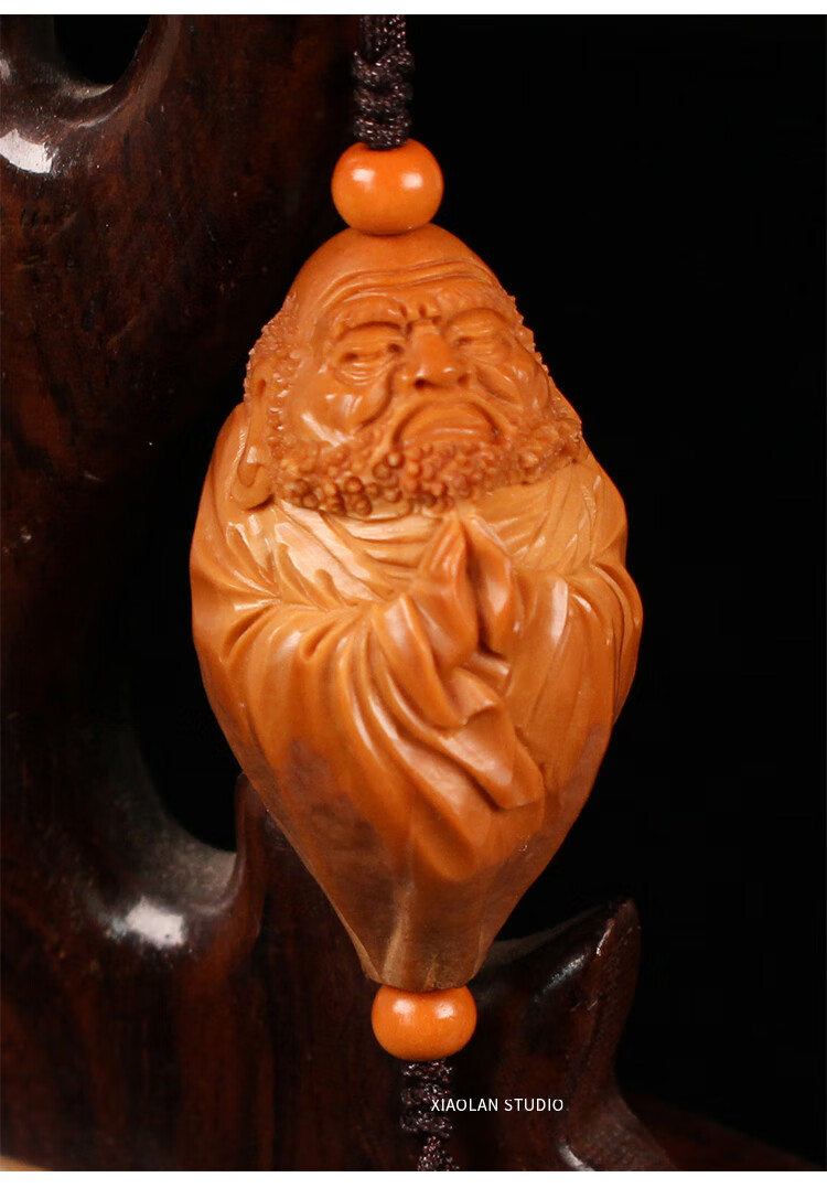 橄榄核雕达摩单籽挂件吊坠纯手工背云老油核diy苏工文玩男士手串