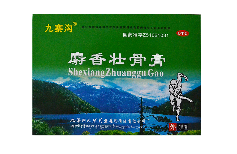 九寨沟 麝香壮骨膏10贴 风湿痛关节痛腰痛神精痛肌肉酸痛扭伤 10盒装