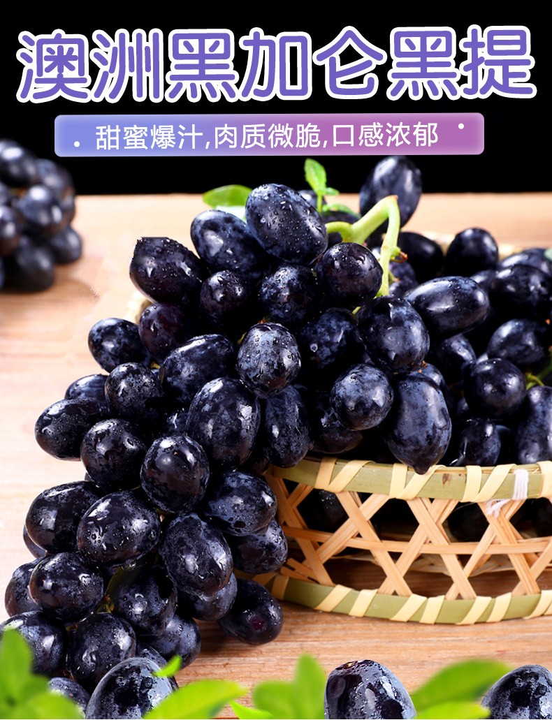 澳洲黑提3斤装黑加仑葡萄提子新鲜生鲜水果