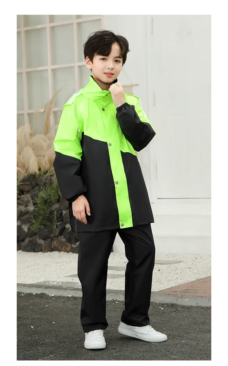 儿童雨衣雨裤套装雨全身男女童小学生小孩雨服中大童带书包位升级款粉