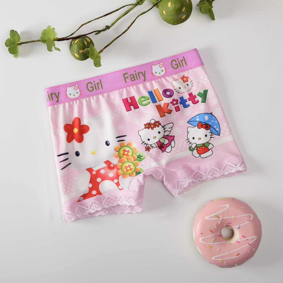 4条装儿童内裤女新款卡通可爱四角内裤小女孩蕾丝边平角内裤宝宝4条装