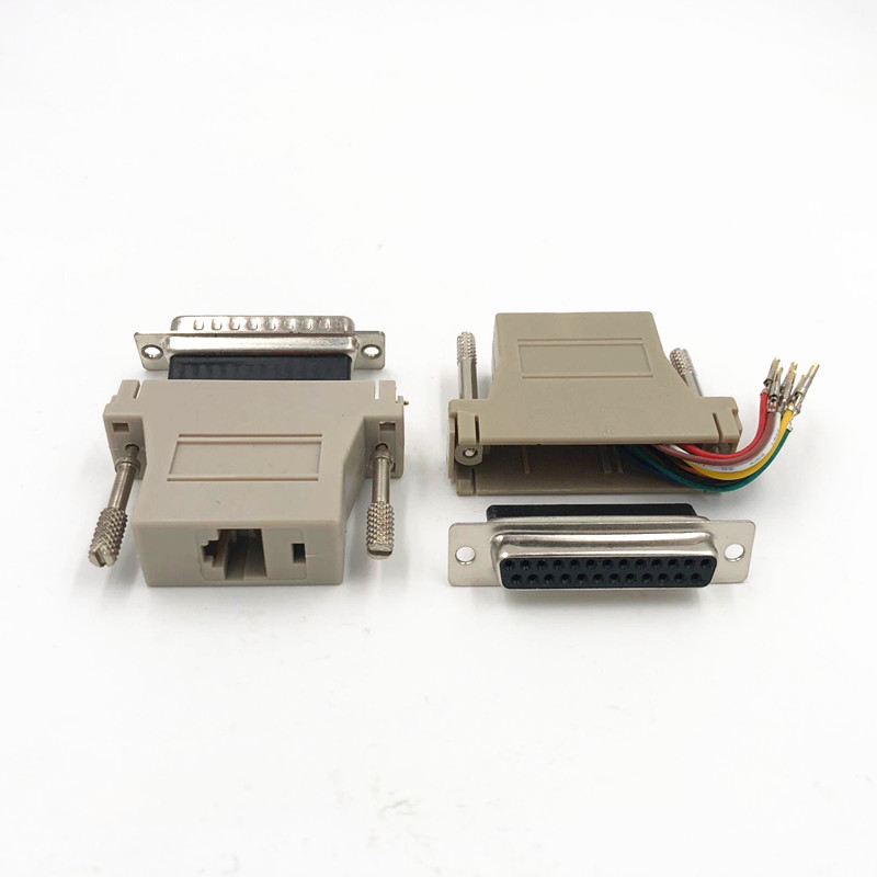 rs232转rj45转换头串口转网口db9针转rj45db25针转网口自插式rs2329针