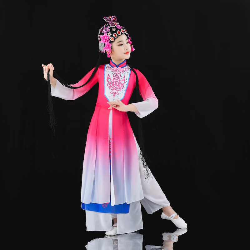 儿童俏花旦演出服梨园小花旦京剧戏曲表演服昆曲国韵芳华粤剧戏服 玫