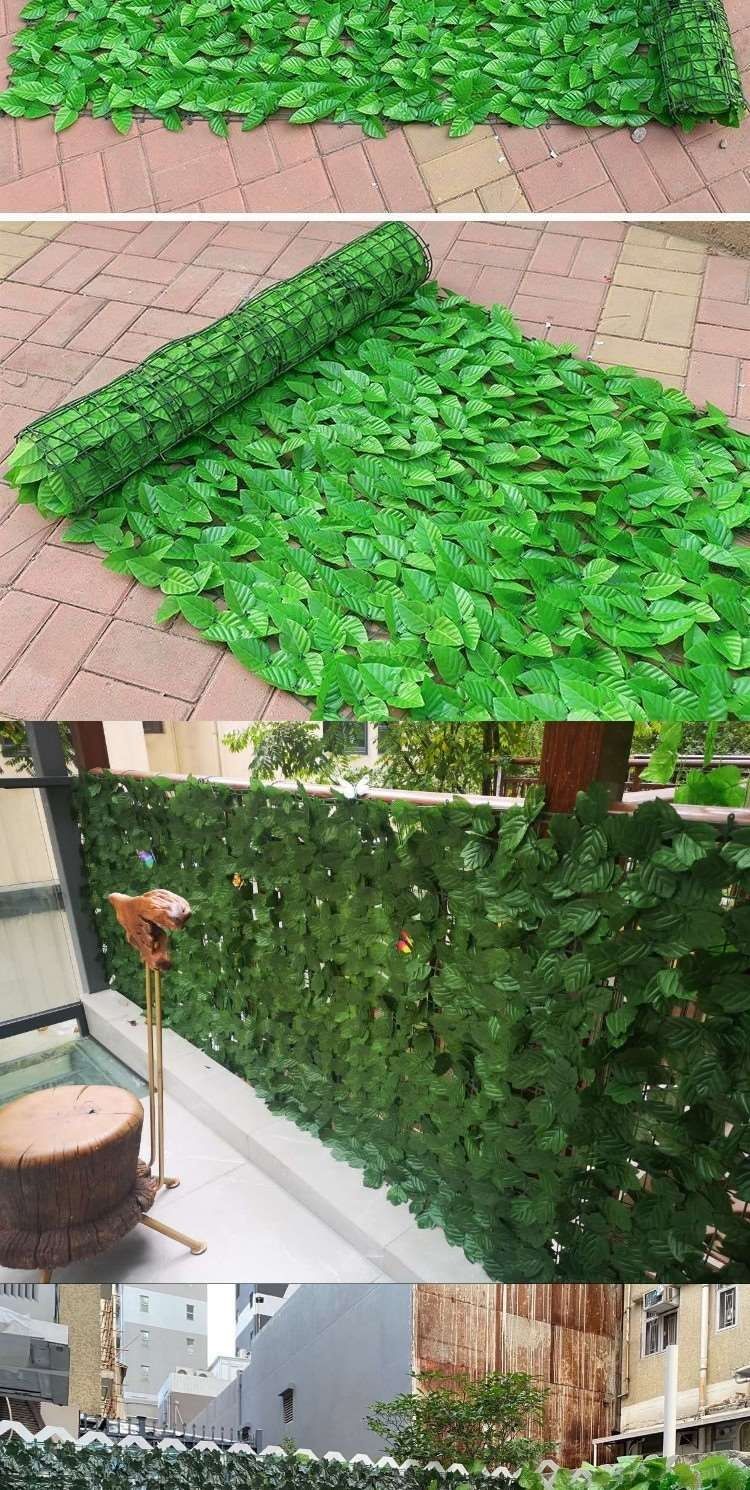 仿真植物墙装饰栅栏篱笆叶子阳台遮挡假绿叶吊顶花园庭院围栏装饰彩印