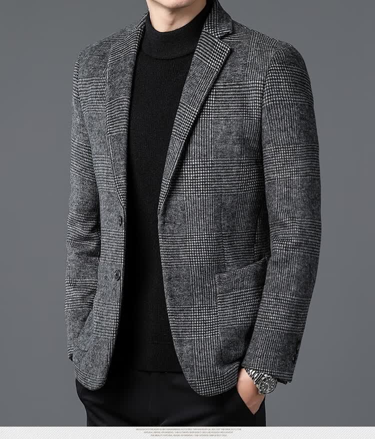 雅戈尔官方男士羊毛西服外套秋冬商务休闲西装时尚高端免烫单西男 咖