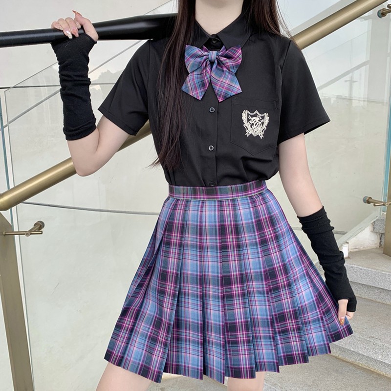 花颜绘jk制服格裙子全套装秋冬季打底半身裙百褶裙连衣裙电竞少女学生