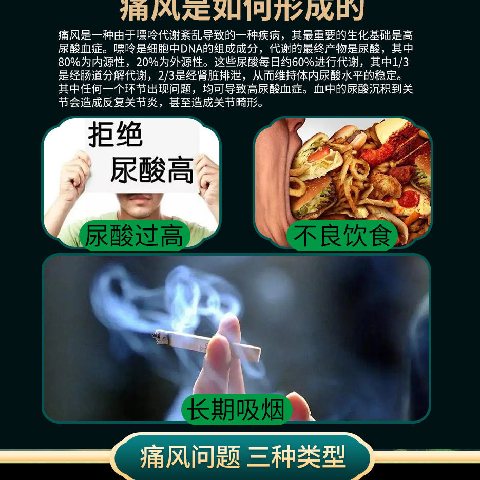 北京同仁堂原料痛風解酸丸痛風消結晶手腳趾鼓包變形水腫達疼祛關節熱