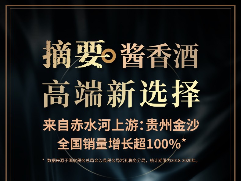 官方授权金沙摘要酱香型白酒贵州摘要酒2019年珍品版53度单瓶500ml1