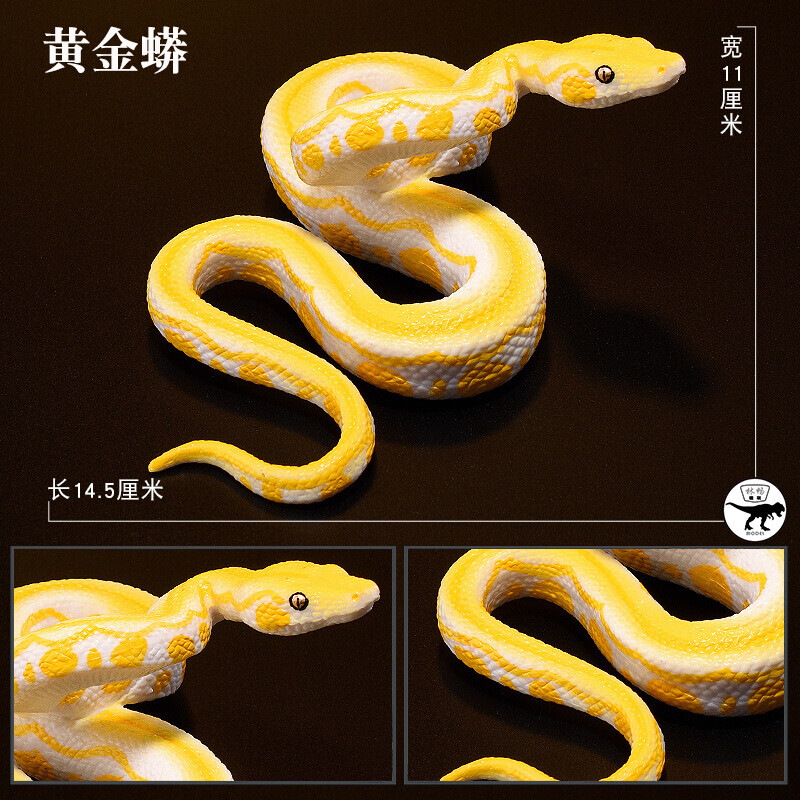 园玩具摆件仿真蛇模型爬行两栖动物蟒蛇黄金蟒眼镜蛇 泰坦巨蟒【图片