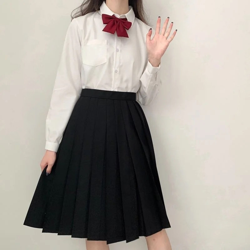 兔缝缝jk制服店基础款秋冬中长裙学生套装全套情人节限定 #60cm#基础