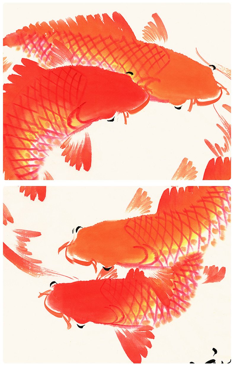 萱木堂九鱼转运图玄关装饰画新中式挂画风水画客厅餐厅进门走廊过道