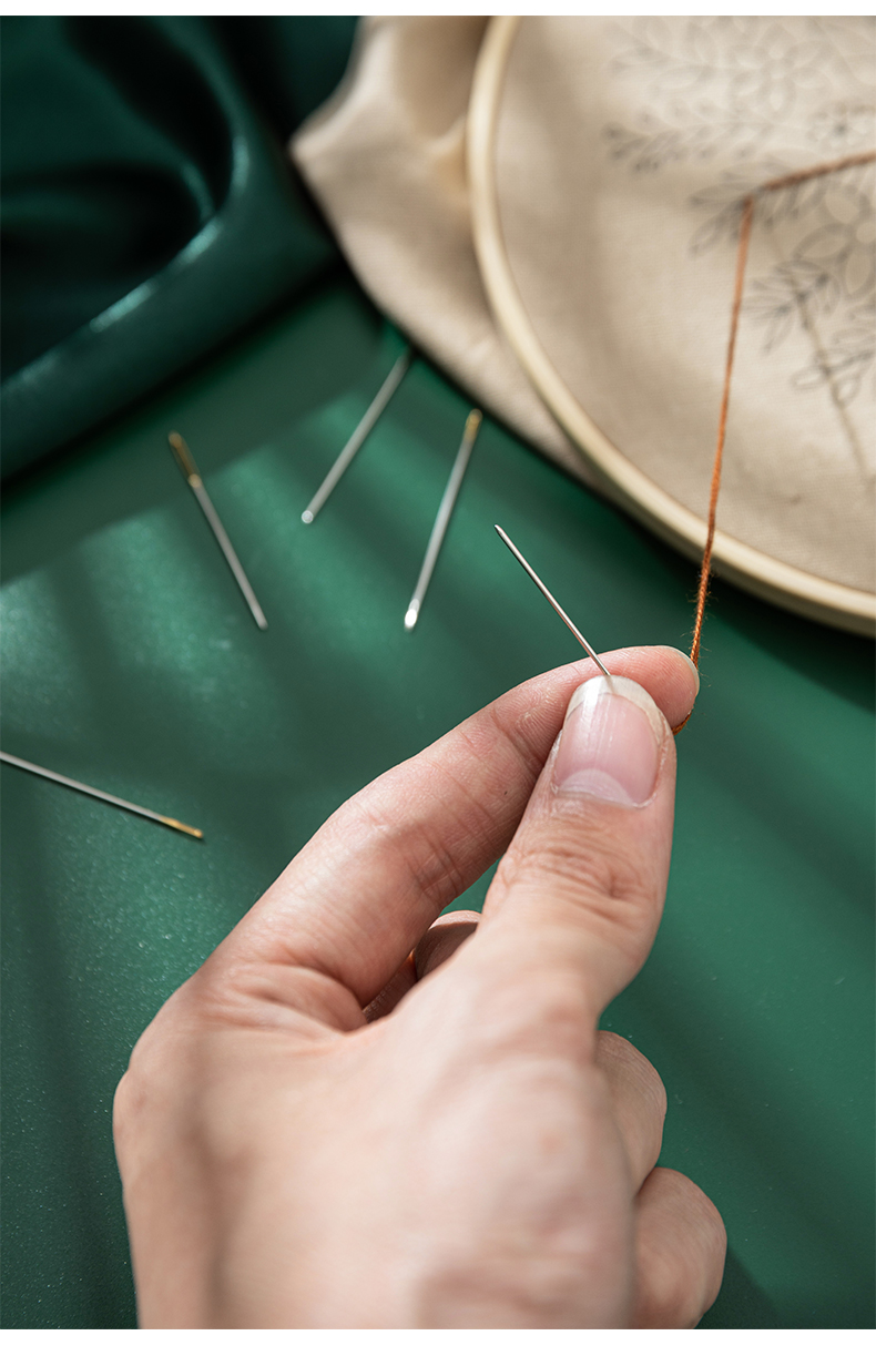 家用缝衣针缝纫手工专用线针盒老牌子钢针硬细尖超细手缝针线 进口金