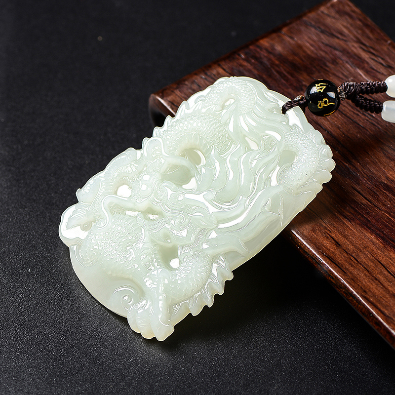 玉随乐和田玉龙吊坠女白玉龙牌生肖龙府上有龙玉佩祥龙护主财通四海男