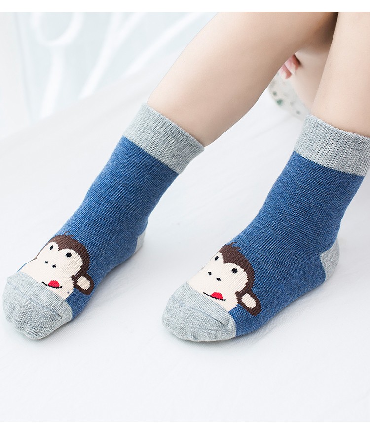 朦朦儿童袜子纯棉春秋男女童中大童宝宝中筒袜5双装蝴蝶结5双装57岁