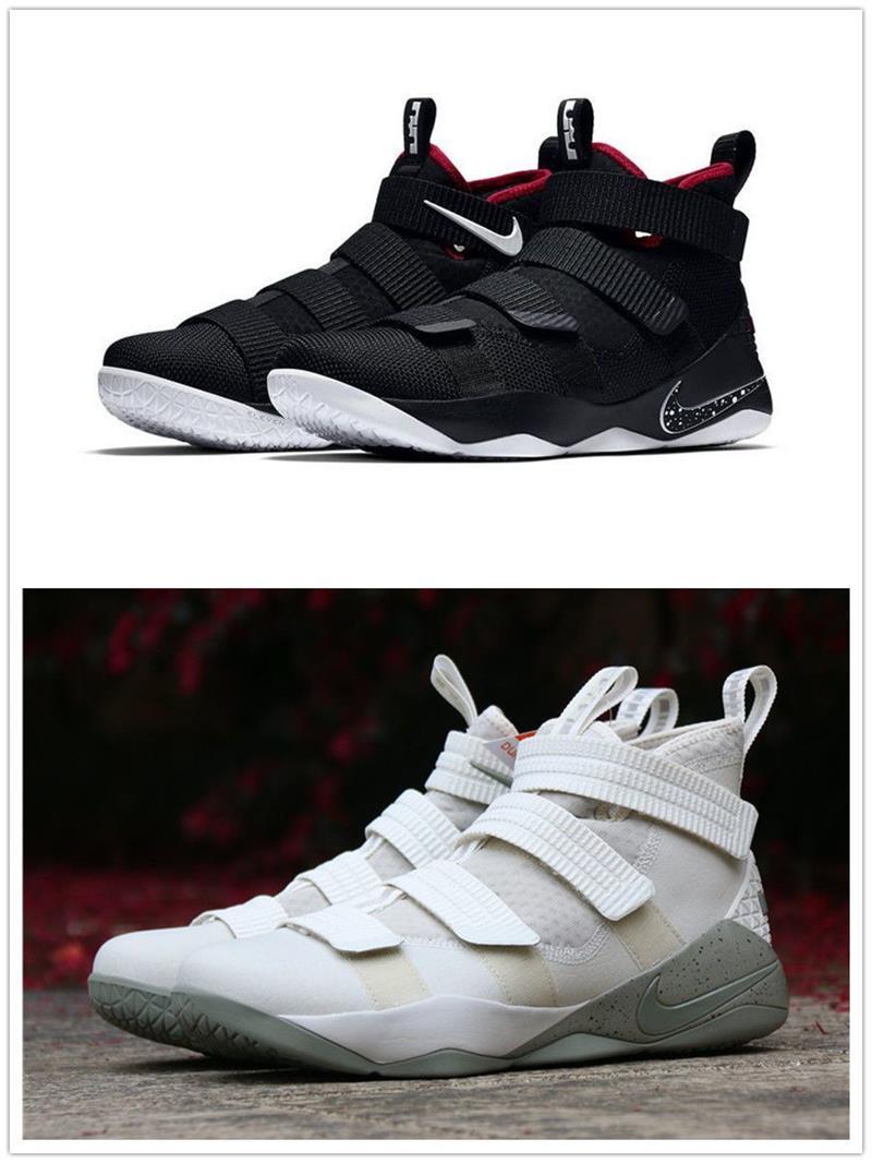 真气垫詹姆斯士兵11代篮球鞋高帮男白金士兵11耐磨防滑战靴钢铁43