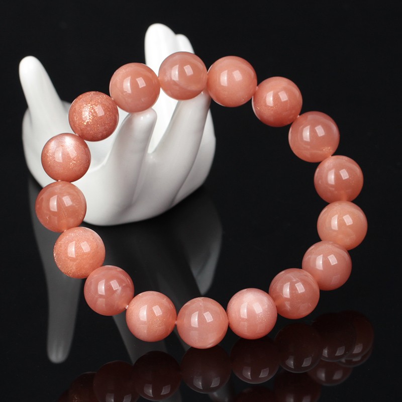 橙月光石散珠 太阳石圆珠 日光石手链 隔珠佛珠配件diy饰品 8mm橙月光