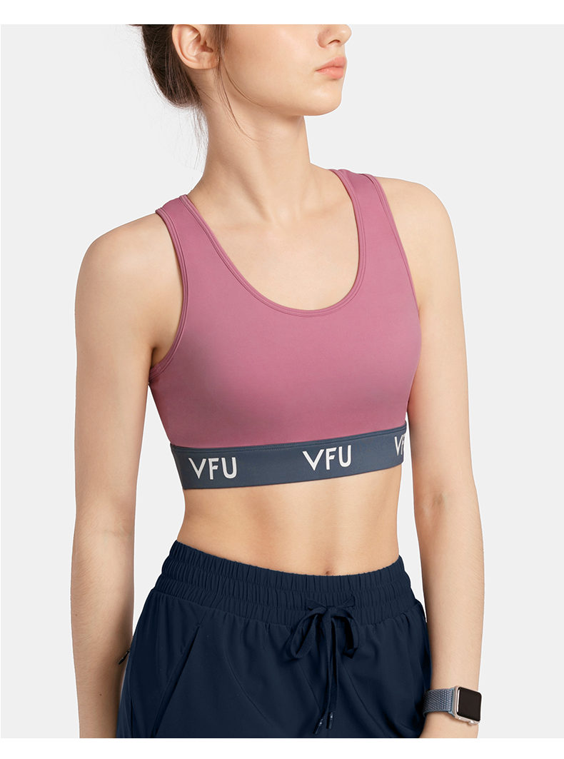 vfu专业背心式防震聚拢运动内衣跑步健身瑜伽文胸高强度支撑bra女白色