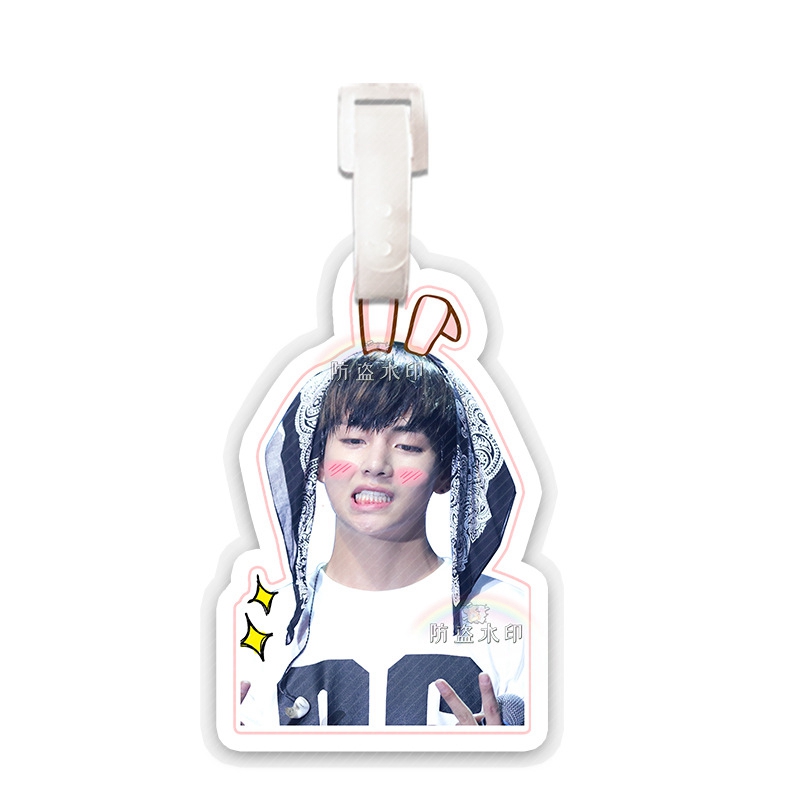 金泰亨行李牌防弹少年团同款bts挂件泰泰相纸钥匙扣应援物 金泰亨5