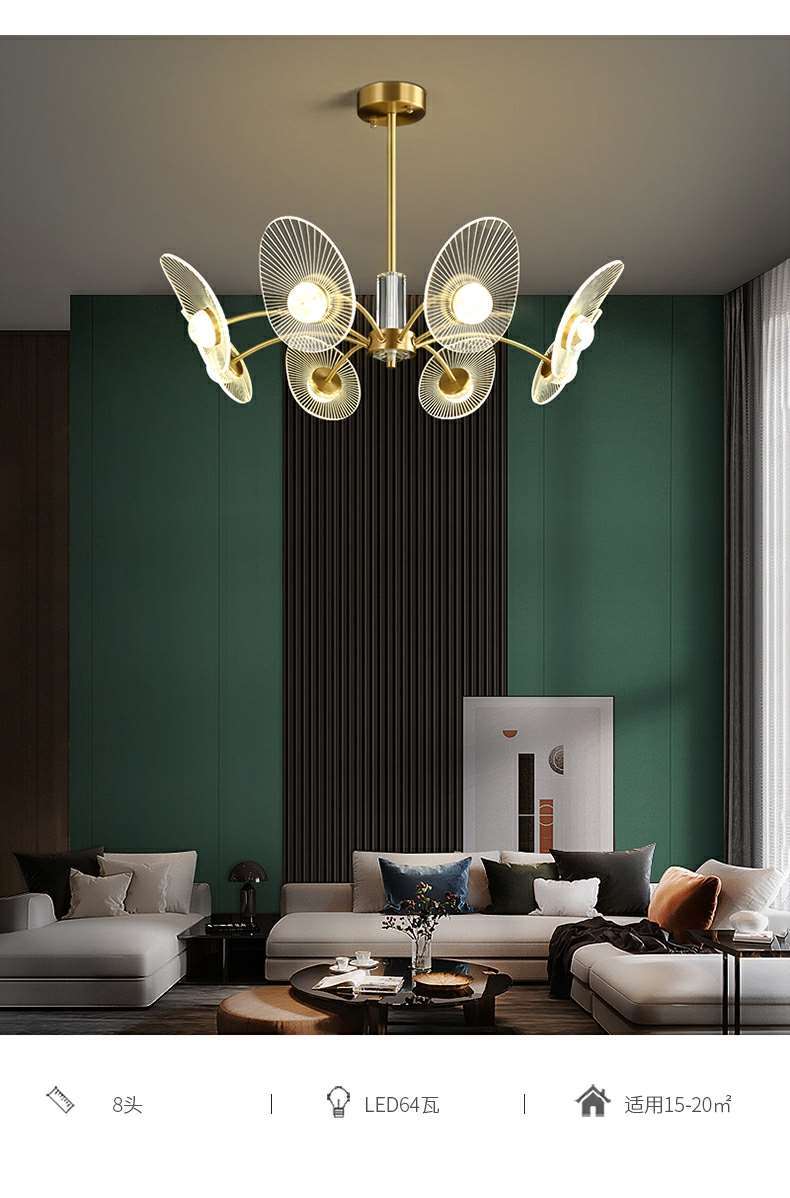 轻奢吊灯客厅灯大气网红灯饰创意卧室北欧餐桌餐厅灯现代简约灯具84头