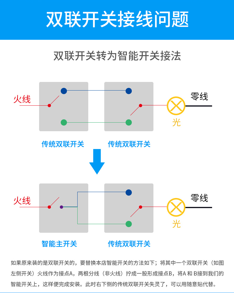 免布线开关接线图图片