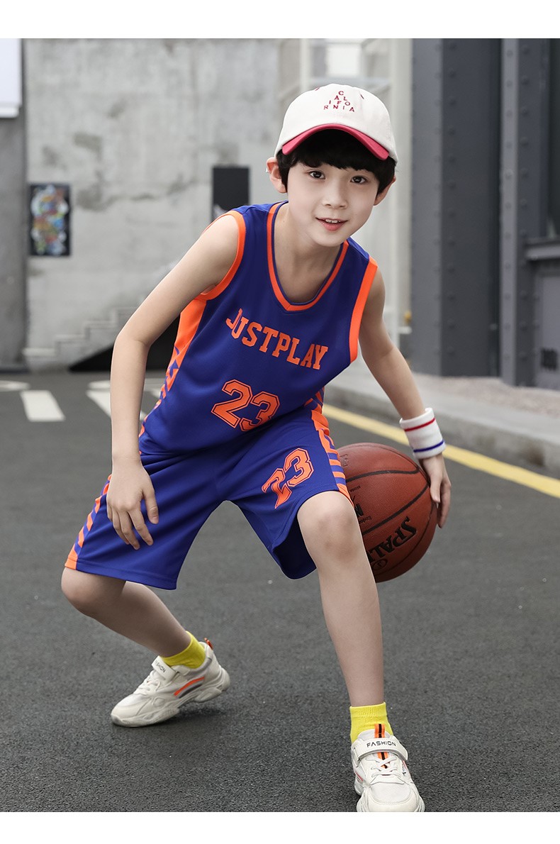 【夏季新品】5皮尔卡丹品牌童装3-10岁儿童篮球服速干运动套装詹姆斯