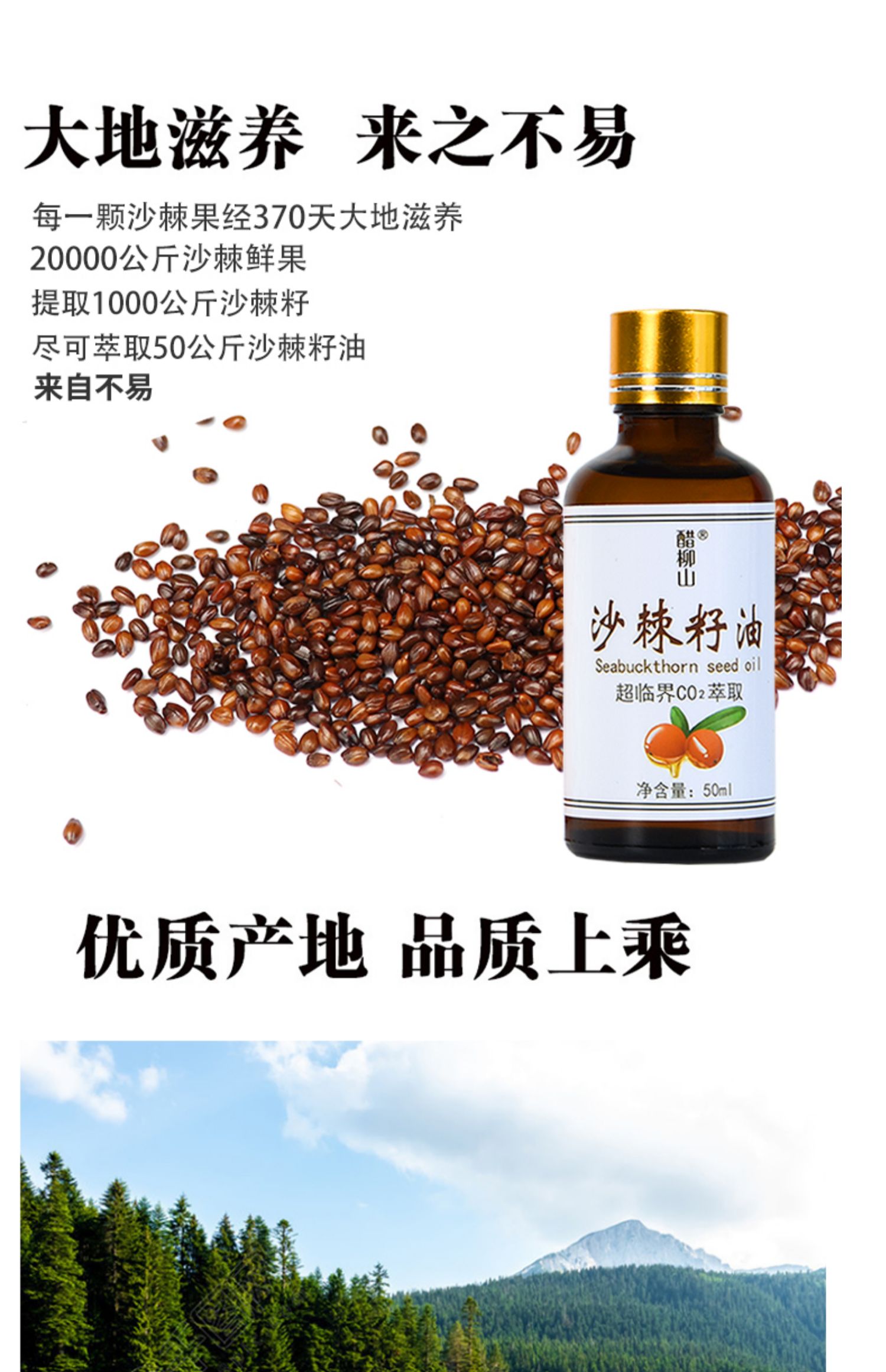 沙棘籽油50ml能量油山西吕梁山特产沙棘油精华外用【图片 价格 品牌