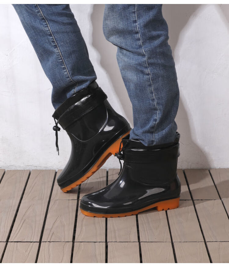 四季雨鞋男士短筒低帮雨靴厚底牛筋底耐磨防滑防水鞋工地洗车胶鞋