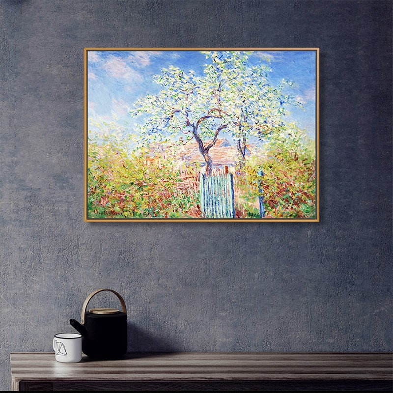 史历克 莫奈装饰画盛开的梨花客厅餐厅挂画卧室玄关走廊油画风格壁画