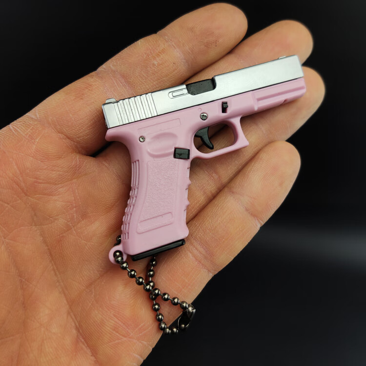 合金可抛壳中国美国军事不可发1:3金属格洛克g17手抢模型钥匙扣挂件