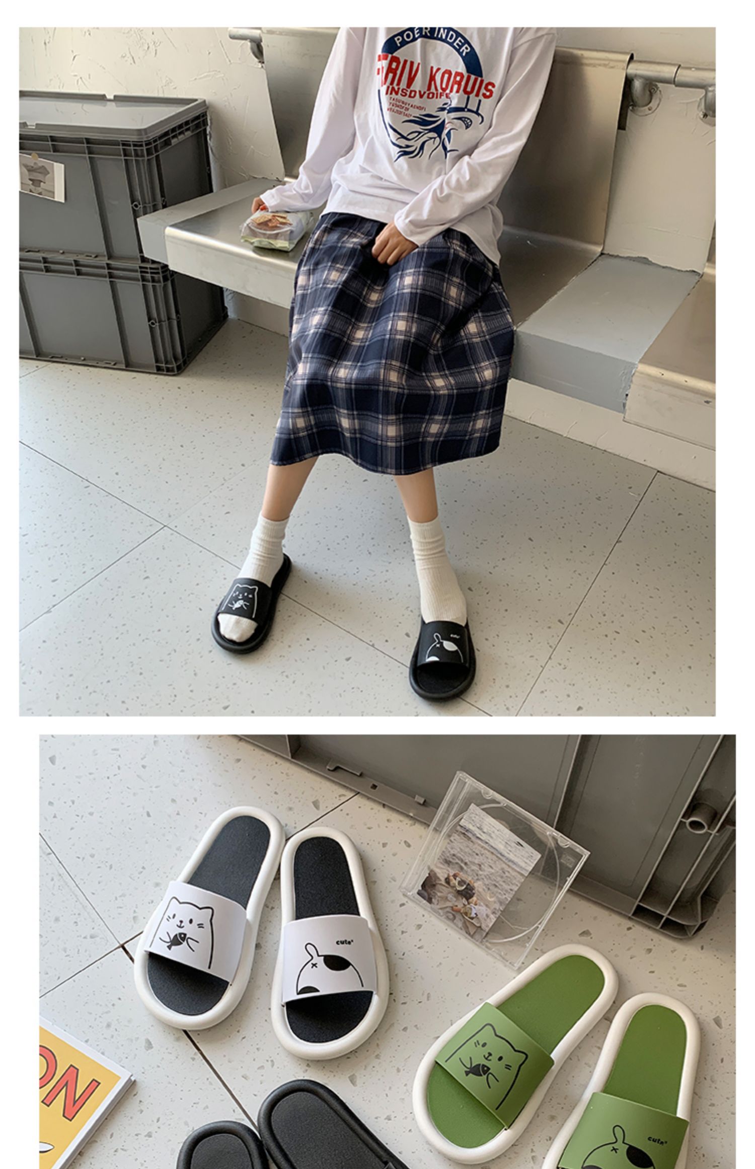 初中生女生拖鞋女中学生脱鞋少女秋天时尚可爱寝室外穿居家用浴室内