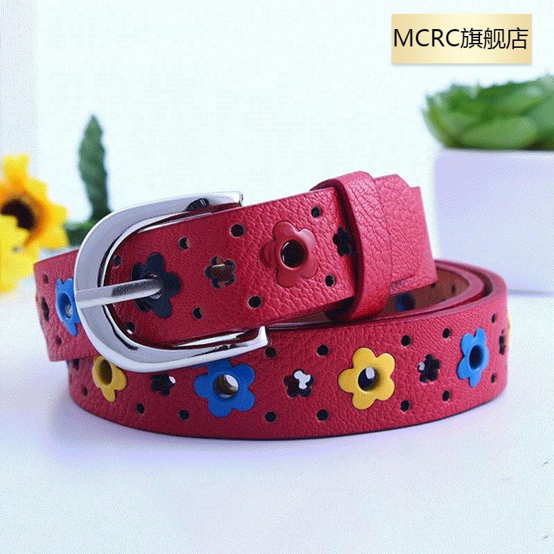 儿童腰带潮皮带裤腰带女配饰男童女童松紧腰带花朵蝴蝶镂空小孩皮带