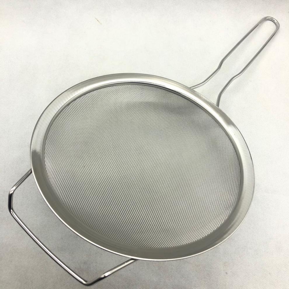 旭矾漏勺细网不锈钢竹柄大漏线漏炸密喱过滤网捞面渣捞漏勺钢丝网厘
