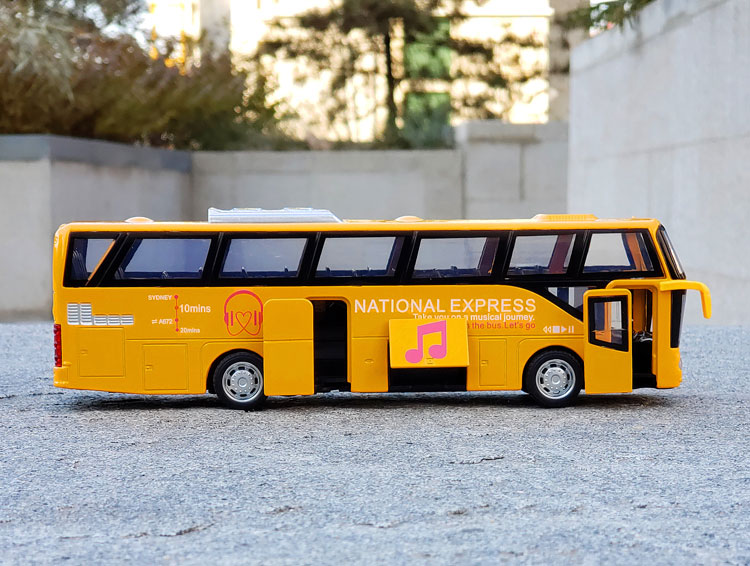 【官方精品】高档公交车长途商务大巴合金双层巴士汽车模型仿真旅游
