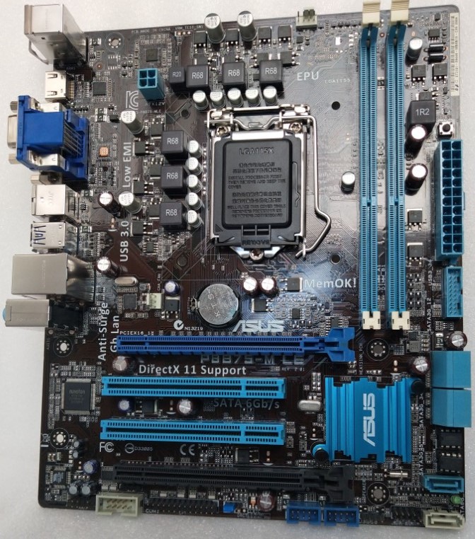 华硕b75m-a p8b75-m le p8b75-m lx plus b75主板支持1230 v2 军绿色