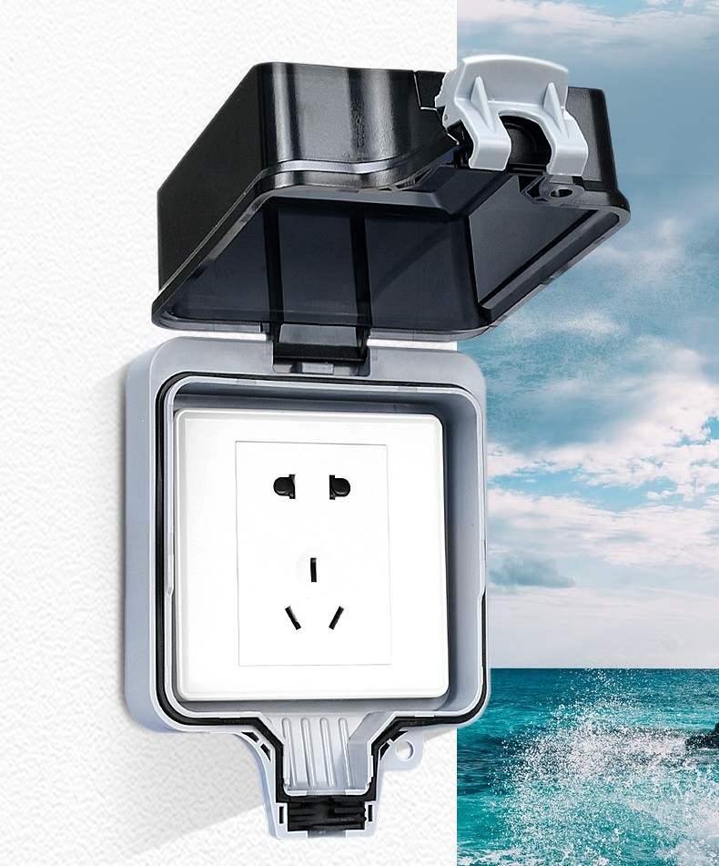 lxee户外防水插座五孔明暗装家用室外防雨密封电源接线盒86型开关插座