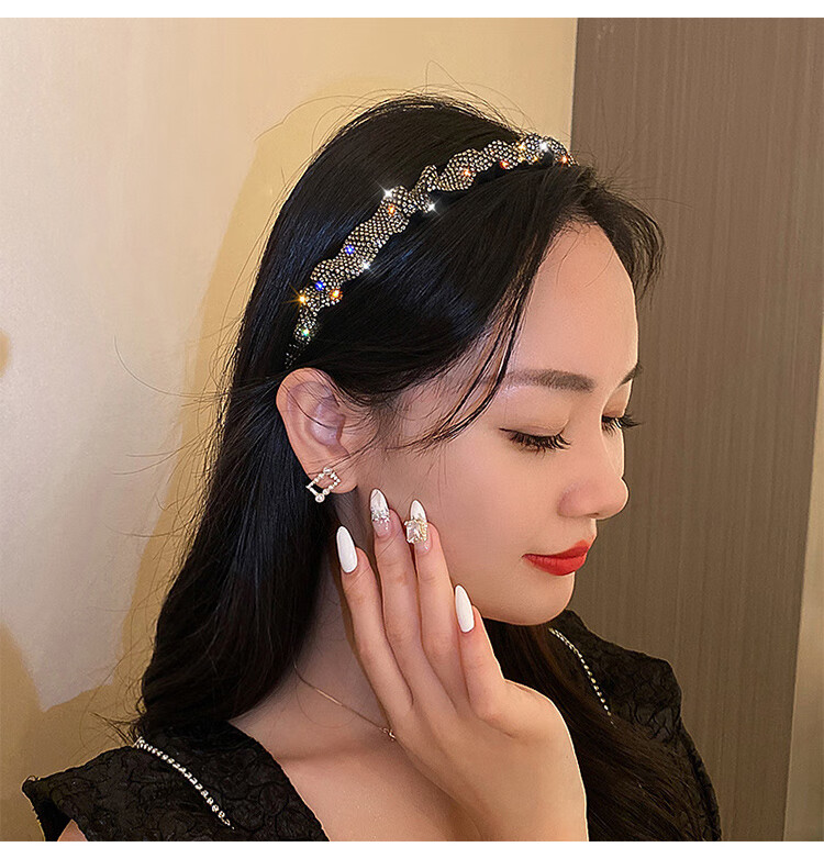 褶皱发箍女成人洗脸头箍碎发压发森系复古风发卡发带少女网红学生简约