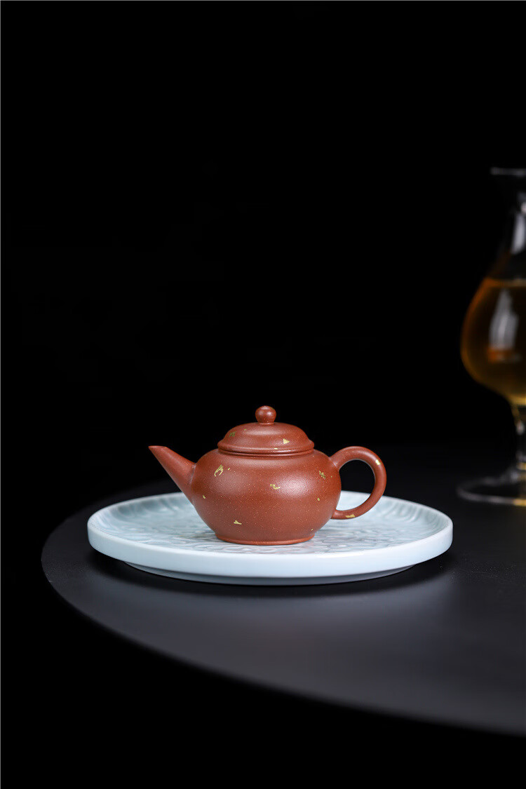宜兴紫砂壶撒金段泥水平潮汕家用功夫茶具人小品泡茶壶 段泥水平150ml