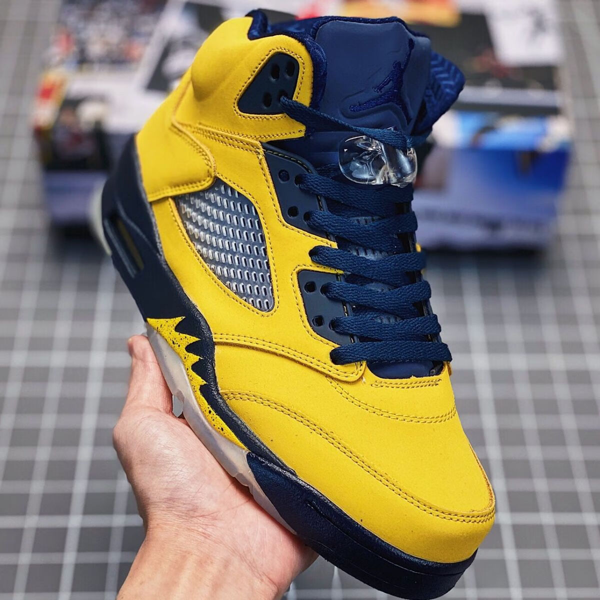 灭世纯元aj5 乔5 气垫实战aj5 运动男女跑步鞋赛车蓝薄荷绿 黑蝉翼 36