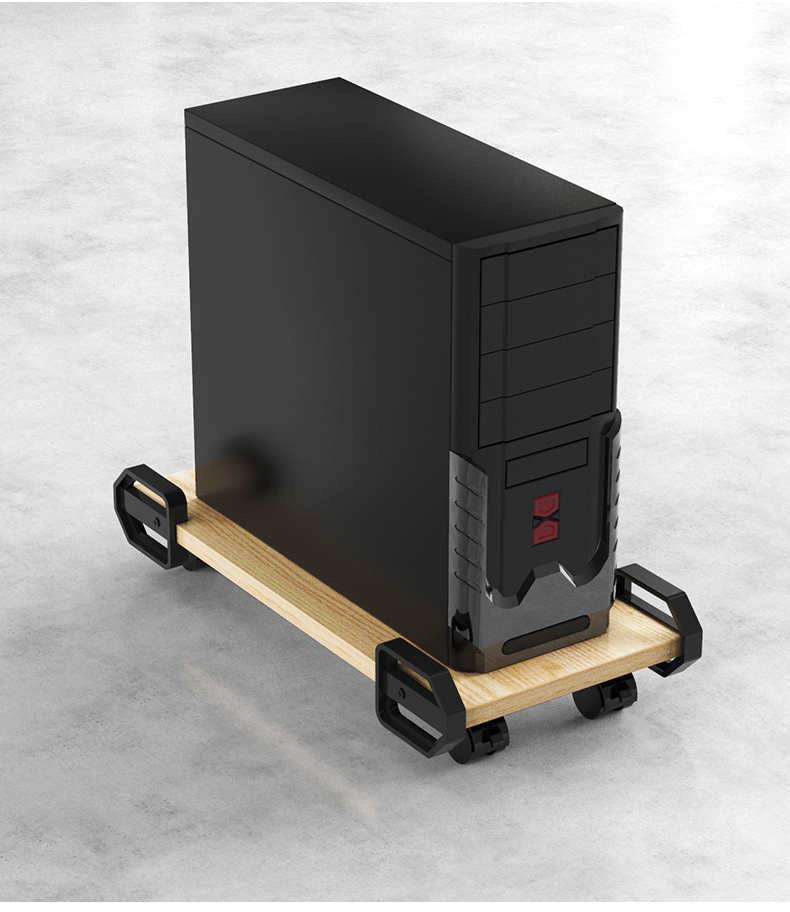 捷陆龙台式电脑主机托架机箱底座置物架子移动托盘垫高托板滑轮支架