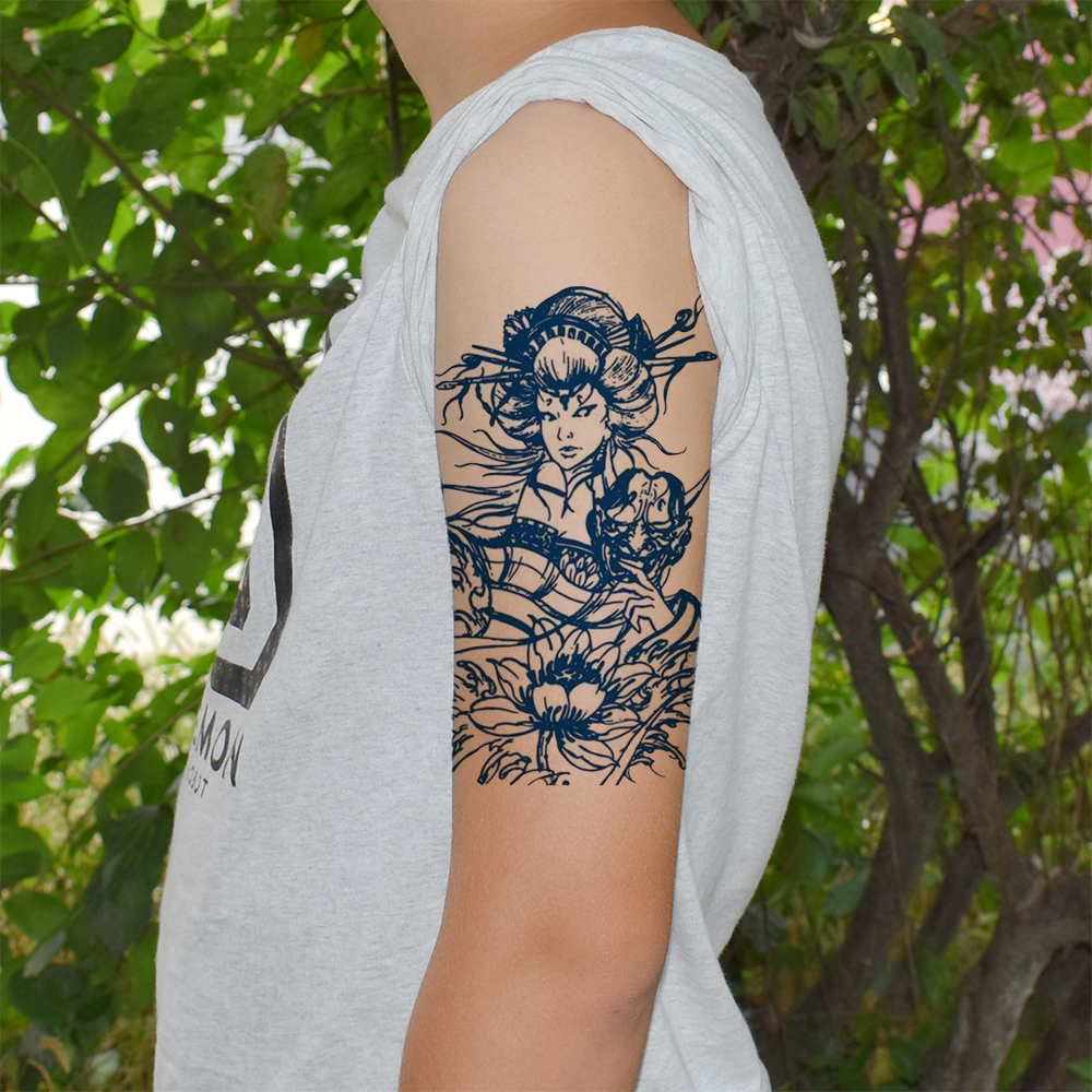 浪莎纹身贴持久 新品 洗不掉草本纹身贴果汁半不反光女防水男持久仿真