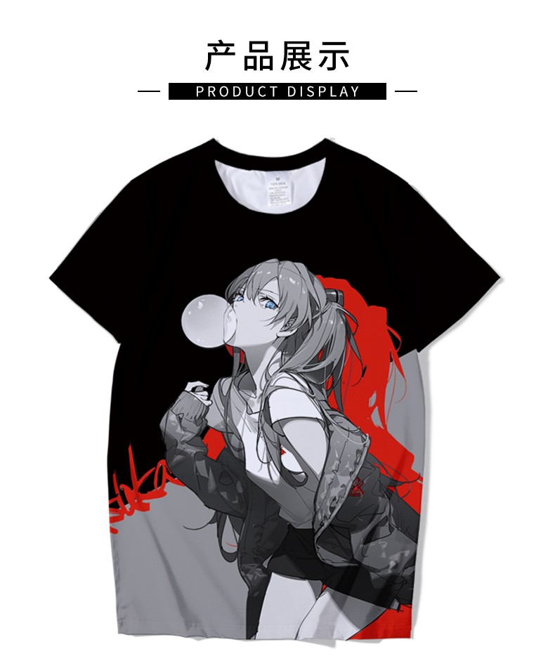 eva联名t恤动漫二次元短袖新世纪福音战士明日香周边衣服男 txeva03