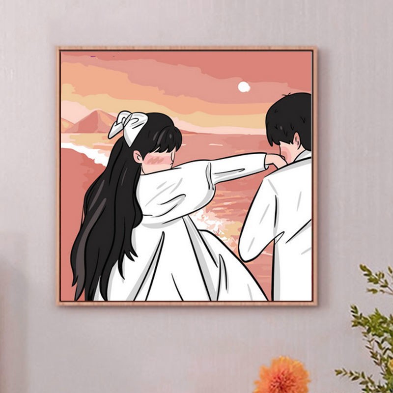 queenjoy 星辰大海diy数字油画七夕情侣礼物送男女朋友手工填充涂色彩