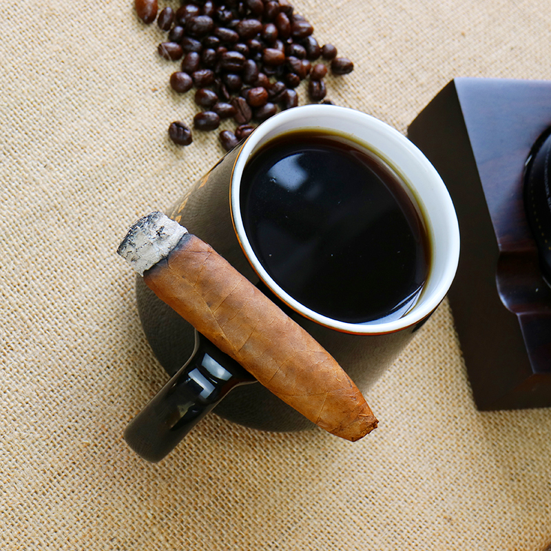 茄龙cigarloong雪茄咖啡杯防风马克礼品杯家用陶瓷烟缸男士个性潮流伴