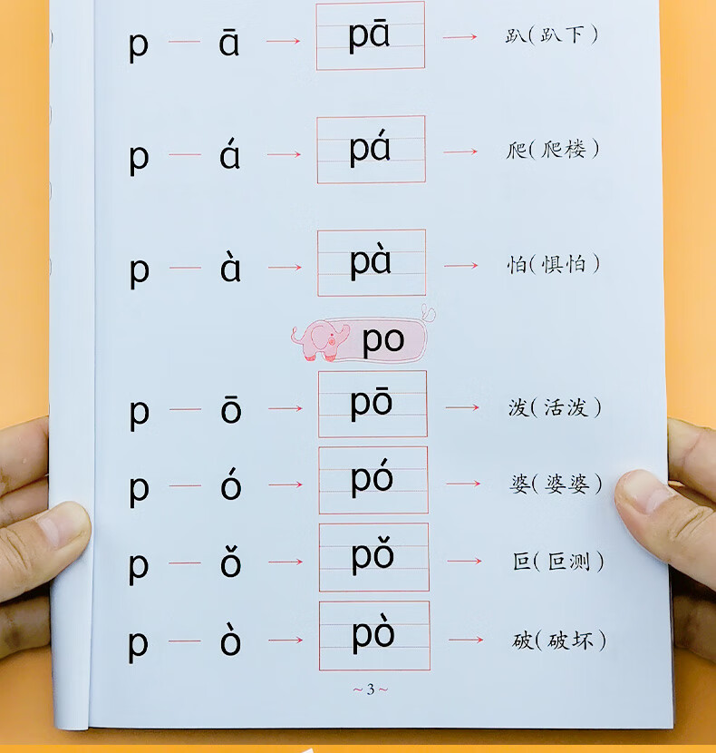 一年級漢語拼音拼讀訓練四聲調聲母韻母練習本自然拼讀書拼音練習冊幼