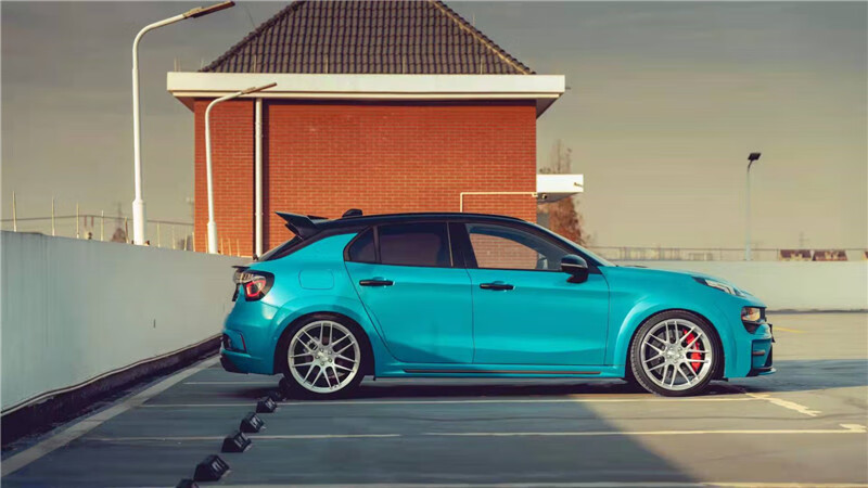 适用于领克03碳纤维尾翼02顶翼 02hb改装robot机器人abs亮黑 中翼 定