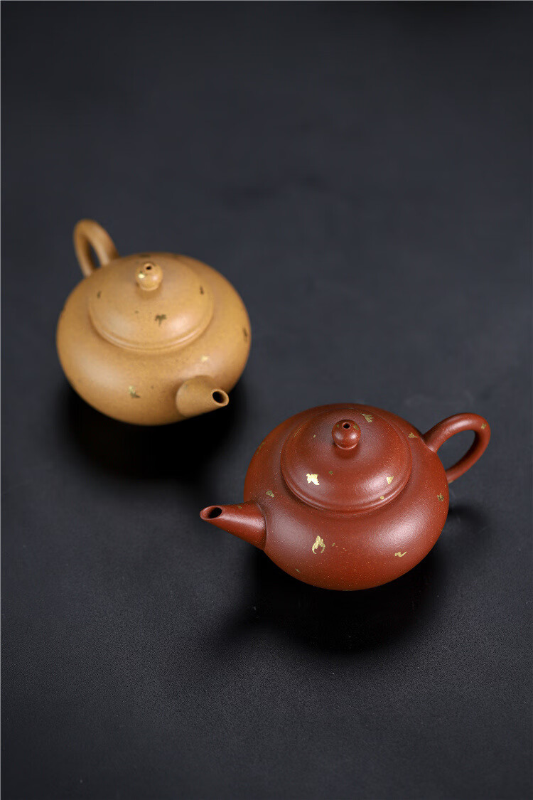 宜兴紫砂壶撒金段泥水平潮汕家用功夫茶具人小品泡茶壶 段泥水平150ml