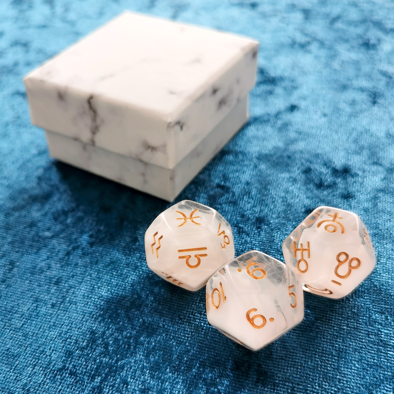 老虎狮子座骰子 现货 实物占星骰子星座筛子色子送学习资料 魅蓝款