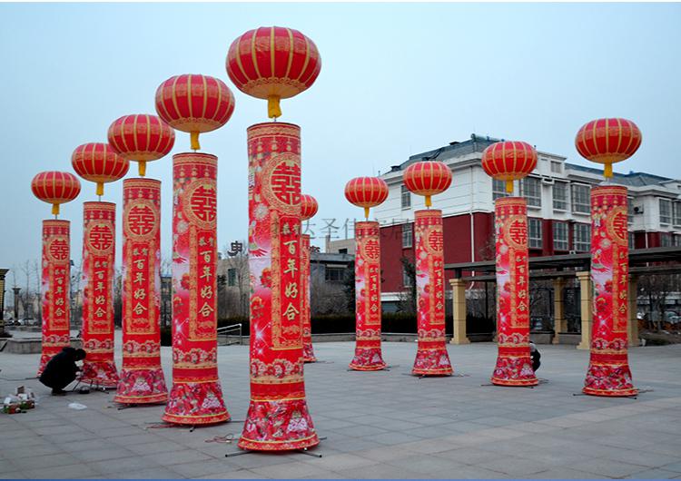 开业大型空飘气球新型灯笼立柱开业布置带条幅活动庆典