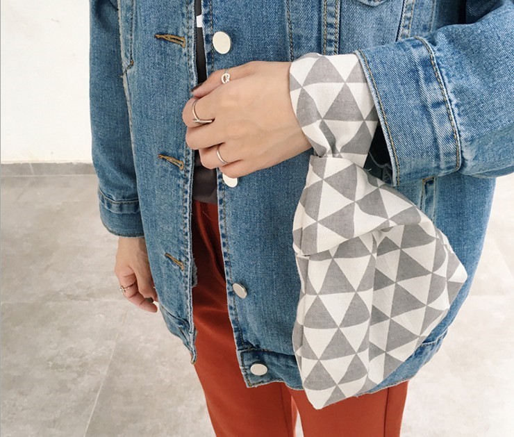 日式和风手腕包套结手腕袋 小手提包文艺复古手腕布包手拎包szj 方型