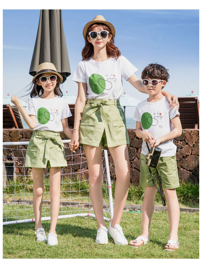 装夏装一家三口全家装两件套装四口2022新款母女母子装家庭装休闲短袖